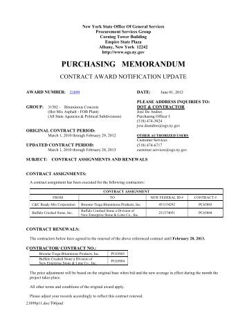 purchasing memorandum - New York State Office of General Services