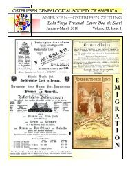 E M I G R A T I O N - Ostfriesen Genealogical Society of America