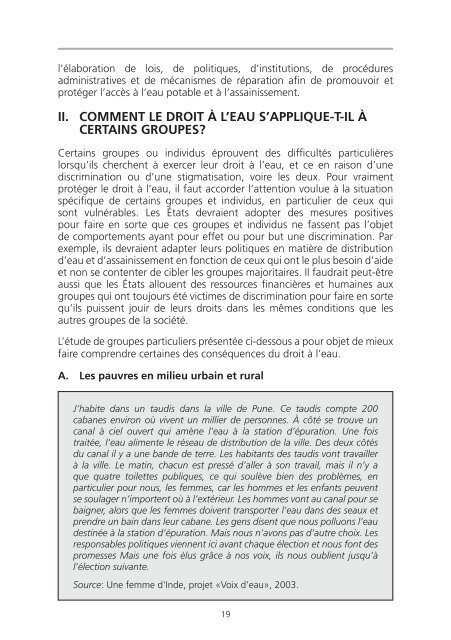 Le droit Ã  l'eau - Office of the High Commissioner for Human Rights