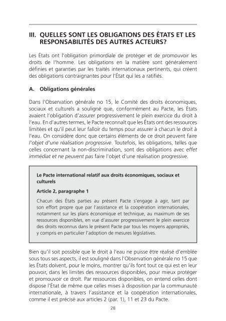 Le droit Ã  l'eau - Office of the High Commissioner for Human Rights