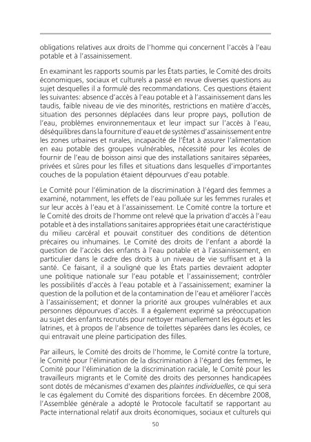 Le droit Ã  l'eau - Office of the High Commissioner for Human Rights