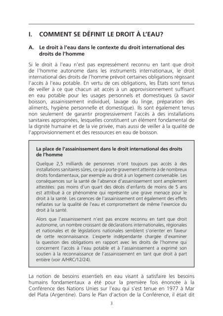 Le droit Ã  l'eau - Office of the High Commissioner for Human Rights