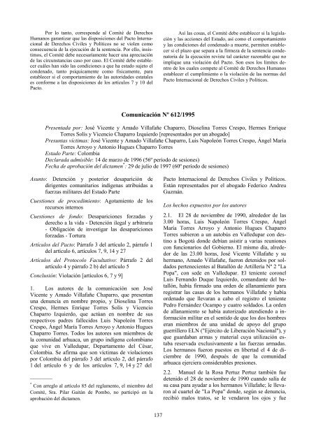 selecciÃ³n de decisiones del comitÃ© de derechos humanos