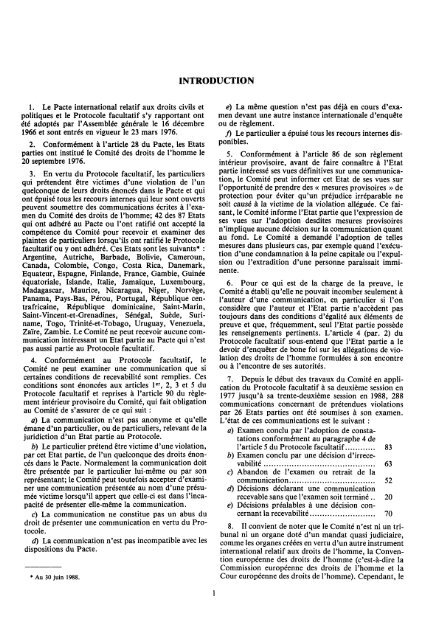 sÃ©lection de dÃ©cisions du comitÃ© des droits de l'homme prises en ...