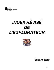 Index de L'Explorateur - Ordre des hygiénistes dentaires du Québec