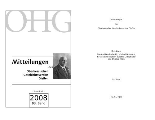 Beitrag lesen... (pdf) - Oberhessischer Geschichtsverein GieÃen eV
