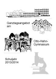 Ganztagsangebot - Otto-Hahn-Gymnasium Göttingen