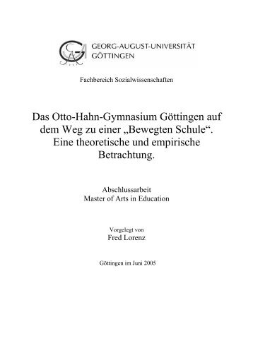 Masterabschlussarbeit - Otto-Hahn-Gymnasium Göttingen