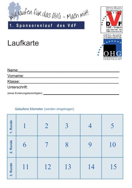 W Laufkarte - Otto-Hahn-Gymnasium