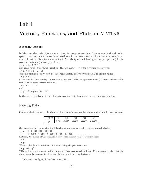 Introduction to Numerical Math and Matlab ... - Ohio University