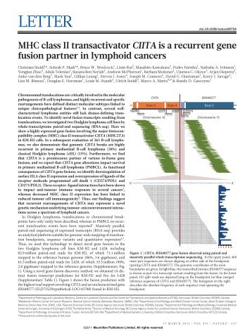 MHC class II transactivator CIITA is a recurrent ... - Ohio University