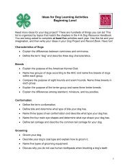 Ideas for Dog Project Learning Activities - Ohio State 4-H