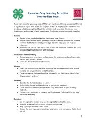 Ideas for Cavy Learning Activities Intermediate Level - Ohio State 4-H