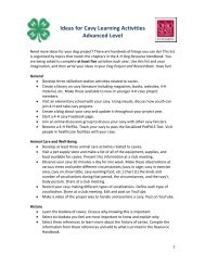 Ideas for Cavy Learning Activities Advanced Level - Ohio State 4-H