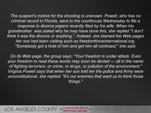 St. Petersburg, Florida Courthouse Shooting 05/07/08 - Ohio Bailiffs ...
