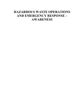 hazardous waste operations and emergency response â awareness