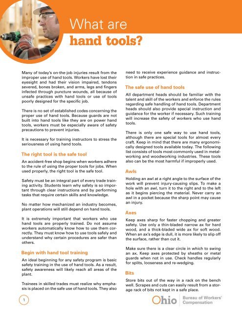 Basic Safety Rules For Hand Tools Safety Rules