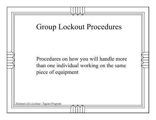 Lockout / Tagout - Ohio Bureau of Workers' Compensation