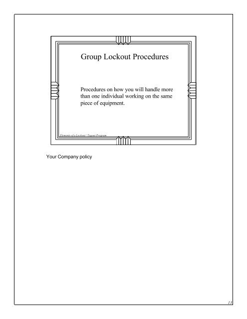 Lockout / Tagout - Ohio Bureau of Workers' Compensation