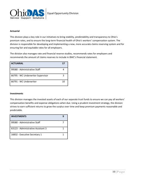 introduction to the eeo strategic plan - Ohio Bureau of Workers ...