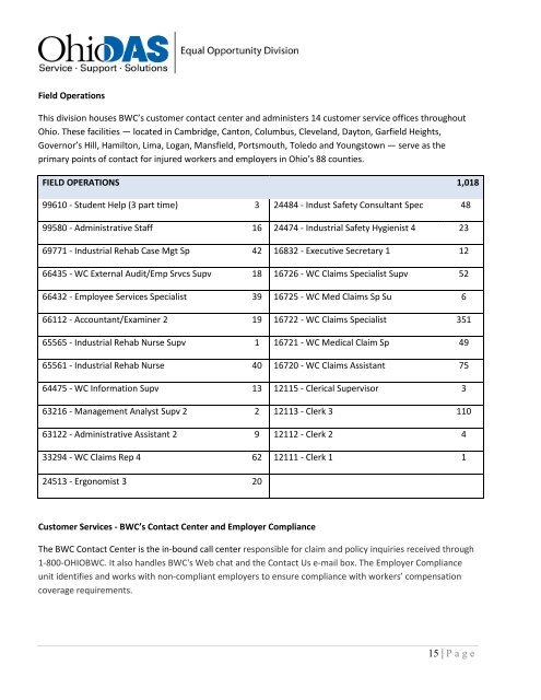 introduction to the eeo strategic plan - Ohio Bureau of Workers ...