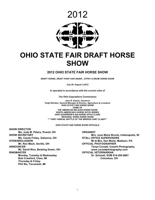 OHIO STATE FAIR DRAFT HORSE SHOW