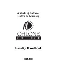 2012-2013 Faculty Handbook - Academic Affairs - Ohlone College