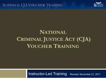 National CJA Voucher Training Materials - Northern District of Ohio ...