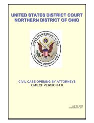 Attorney Case Opening Documentation - Northern District of Ohio