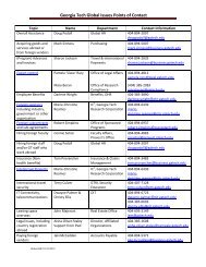 GT Contacts - Georgia Tech Office of Human Resources