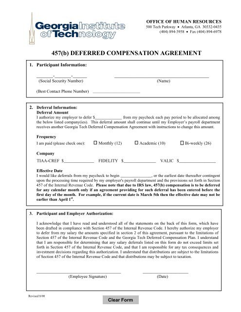 457-b-deferred-compensation-agreement-form-georgia-tech