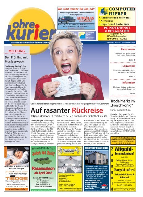 Auf rasanter RÃ¼ckreise - ohre-kurier