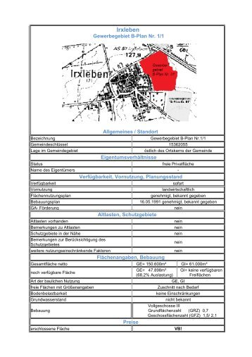 Irxleben B- Plan 1-1 - Landkreis BÃ¶rde