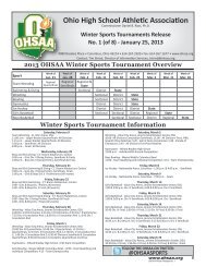 Winter Sports Tournament Information - Ohio High School Athletic ...