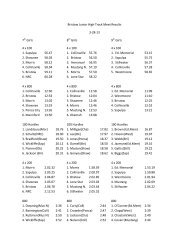 Bristow Junior High Track Meet Results 3-28-13 7th Girls 8th Girls ...