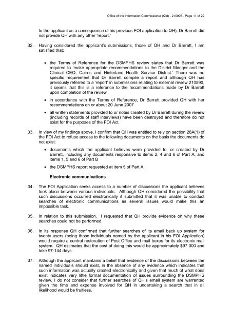 Decision and Reasons for Decision - Office of the Information ...