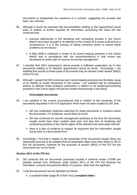 Decision and Reasons for Decision - Office of the Information ...