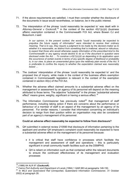 Decision and Reasons for Decision - Office of the Information ...