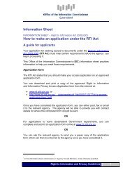 Information Sheet How to make an application under the RTI Act