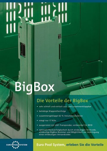 Die Vorteile der BigBox - Euro Pool System