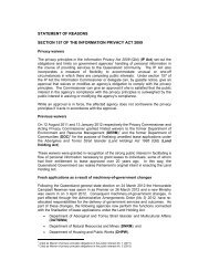 Statement of Reasons - Office of the Information Commissioner ...