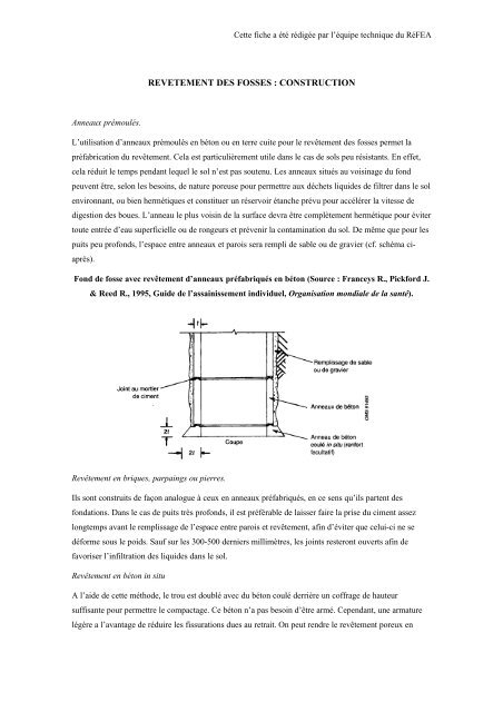 REVETEMENT DES FOSSES : CONSTRUCTION