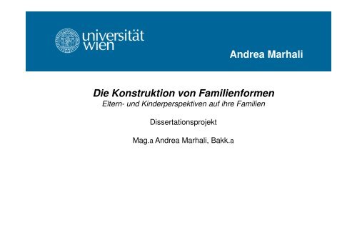 Andrea Marhali Die Konstruktion von Familienformen Eltern