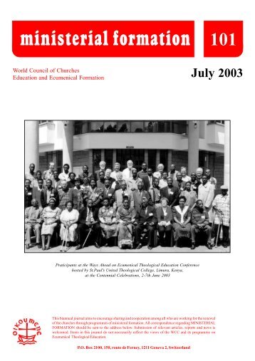 ministerial formation - World Council of Churches