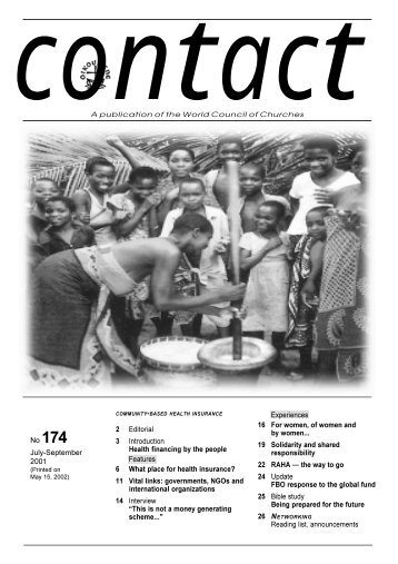 Community-based health insurance - World Council of Churches