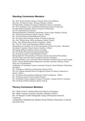 Download the list of members (pdf) - World Council of Churches