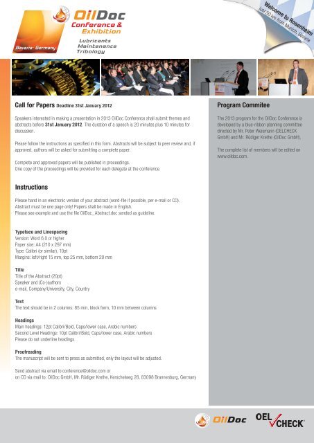 Program Commoitte Program Commitee Instructions - OilDoc