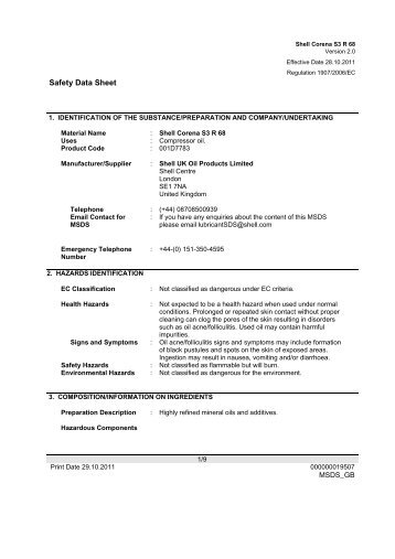 Safety Data Sheet - Shell Corena S46