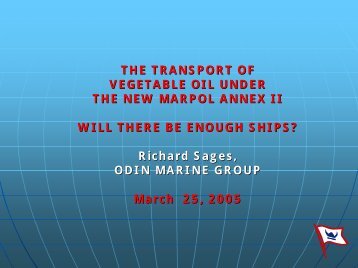 THE TRANSPORT OF VEGETABLE OIL UNDER THE NEW ...