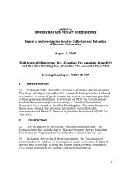 P2005-IR-007 - Office of the Information and Privacy Commissioner ...